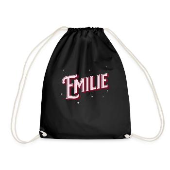 Emilie name personalized - Drawstring Bag - black - Front