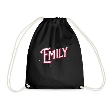 Emily names personalized - Drawstring Bag - black - Front