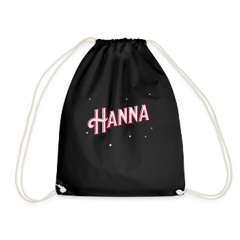 Hanna Namen personalisiert - Turnbeutel - Schwarz - Vorne