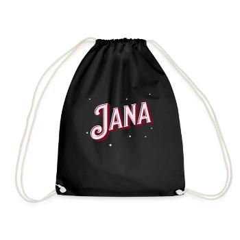 Jana Namen personalisiert - Turnbeutel - Schwarz - Vorne