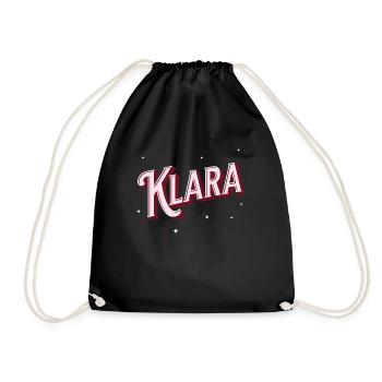 Nom Klara personnalisé - Sac de sport léger - noir - Devant