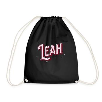 Leah name personalized - Drawstring Bag - black - Front