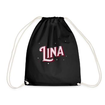 Lina Namen personalisiert - Turnbeutel - Schwarz - Vorne