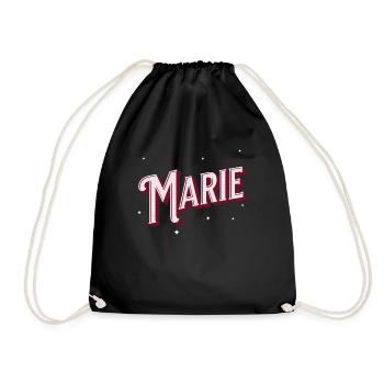 Nom Marie personnalisé - Sac de sport léger - noir - Devant
