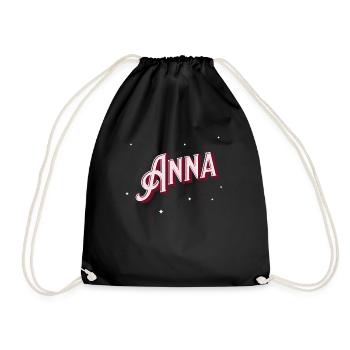 Anna names personalized - Drawstring Bag - black - Front