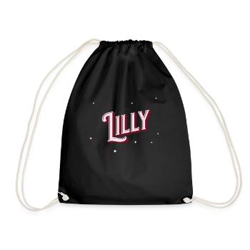 Lilly name personalized - Drawstring Bag - black - Front
