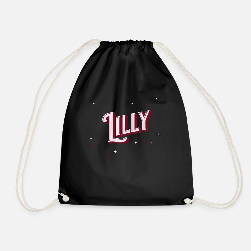 Lilly Namen personalisiert - Turnbeutel - Schwarz