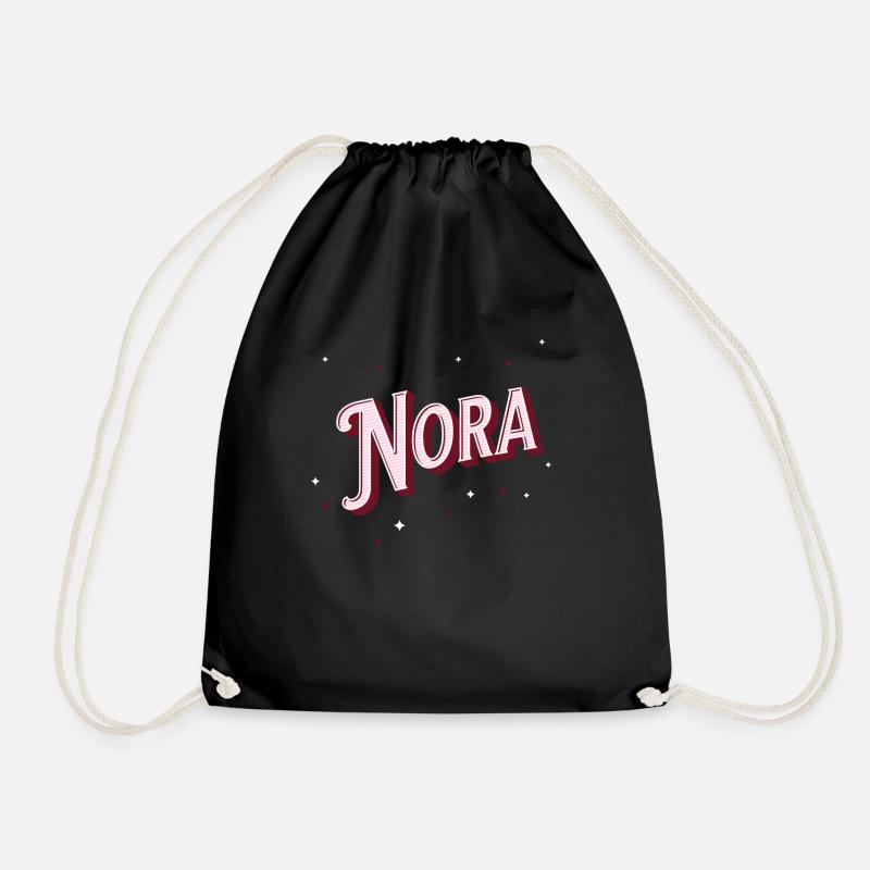 Nora Namen personalisiert - Turnbeutel - Schwarz