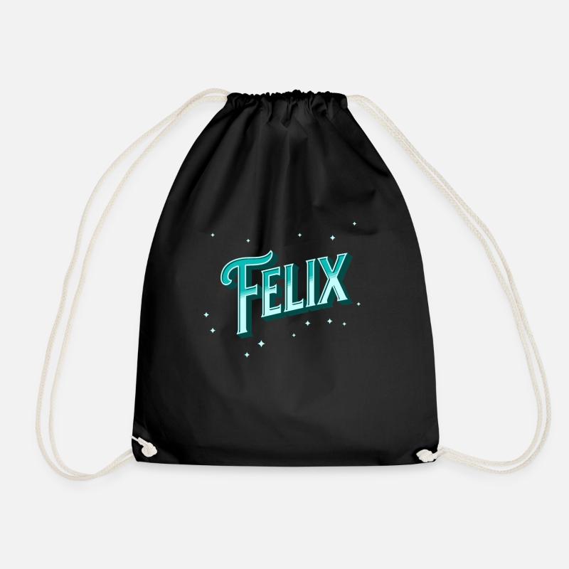 Felix Namen personalisiert - Turnbeutel - Schwarz