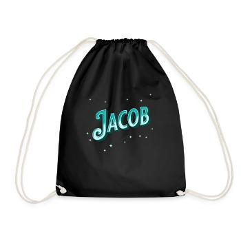 Jacob names personalized - Drawstring Bag - black - Front