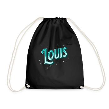 Louis name personalized - Drawstring Bag - black - Front