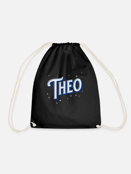 Theo Namen personalisiert - Turnbeutel - Schwarz