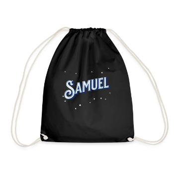 Samuel Namen personalisiert - Turnbeutel - Schwarz - Vorne
