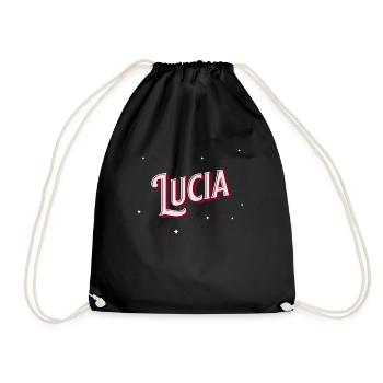 Lucia name personalized - Drawstring Bag - black - Front