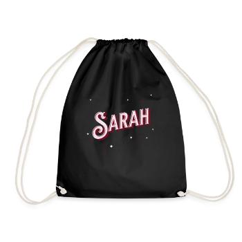 Sarah Namen personalisiert - Turnbeutel - Schwarz - Vorne