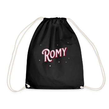 Romy Namen personalisiert - Turnbeutel - Schwarz - Vorne