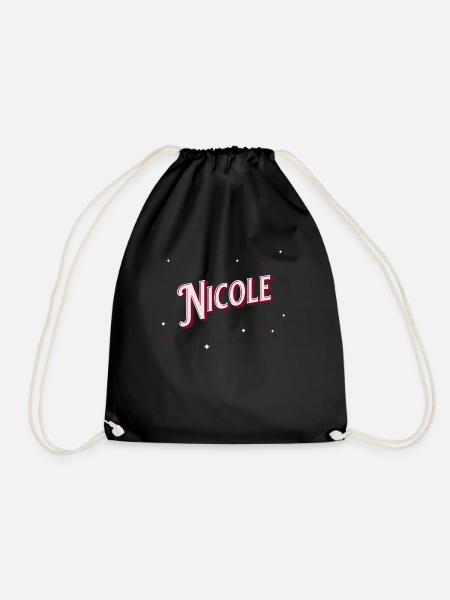 Nicole Namen personalisiert - Turnbeutel - Schwarz
