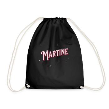 Martine name personalized - Drawstring Bag - black - Front
