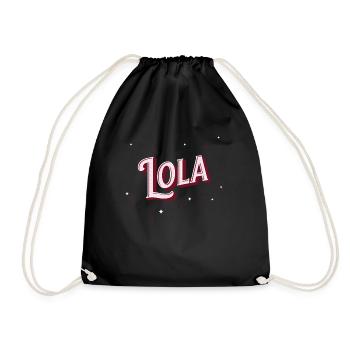 Nom Lola personnalisé - Sac de sport léger - noir - Devant