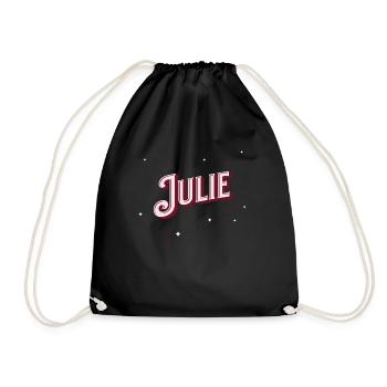 Nom de Julie personnalisé - Sac de sport léger - noir - Devant
