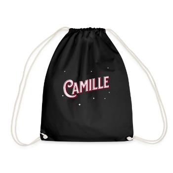 Camille names personalized - Drawstring Bag - black - Front