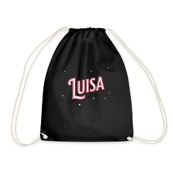 Luisa Namen personalisiert - Turnbeutel - Schwarz - Vorne