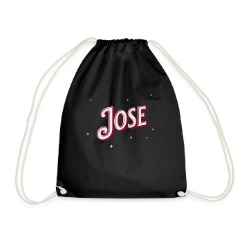 Jose Namen personalisiert - Turnbeutel - Schwarz - Vorne