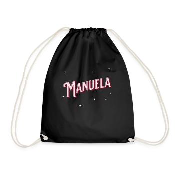Manuela name personalized - Drawstring Bag - black - Front