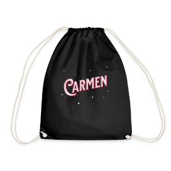 Carmen Namen personalisiert - Turnbeutel - Schwarz - Vorne