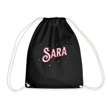 Sara name personalized - Drawstring Bag - black - Front