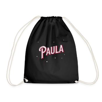Paula Namen personalisiert - Turnbeutel - Schwarz - Vorne
