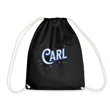 Carl Namen personalisiert - Turnbeutel - Schwarz - Vorne