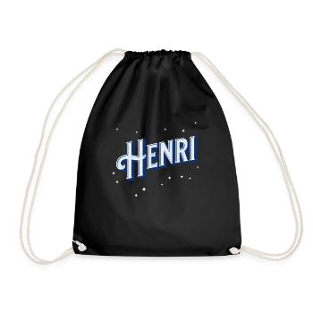 Henri names personalized - Drawstring Bag - black - Front