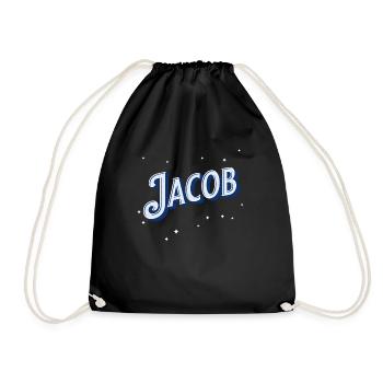 Jacob names personalized - Drawstring Bag - black - Front