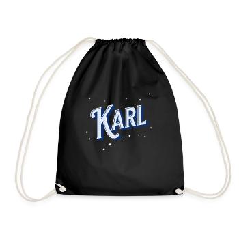 Karl Namen personalisiert - Turnbeutel - Schwarz - Vorne