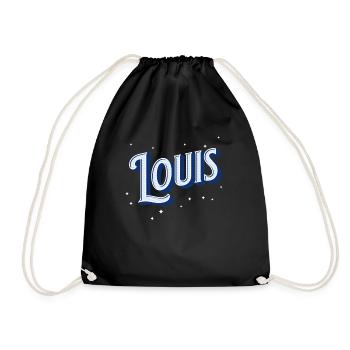 Louis name personalized - Drawstring Bag - black - Front