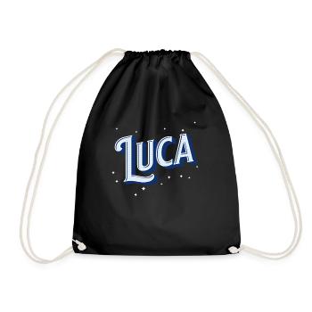 Luca Namen personalisiert - Turnbeutel - Schwarz - Vorne