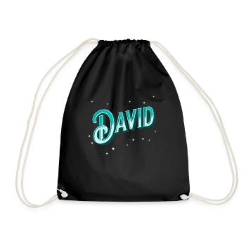 David names personalized - Drawstring Bag - black - Front