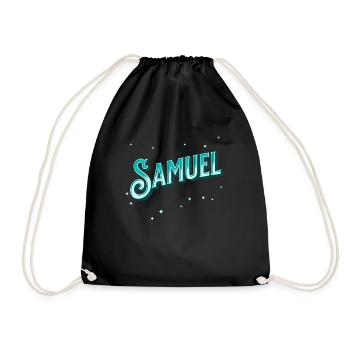 Samuel Namen personalisiert - Turnbeutel - Schwarz - Vorne