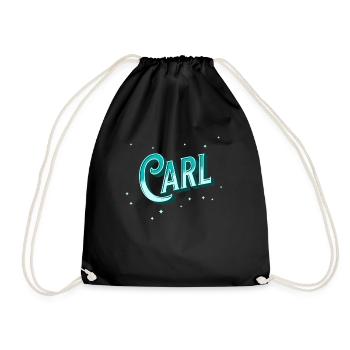 Carl Namen personalisiert - Turnbeutel - Schwarz - Vorne