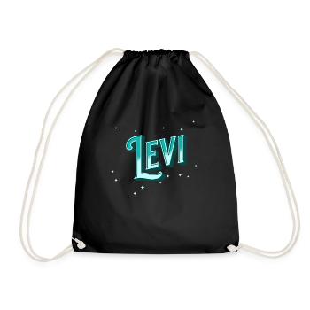 Levi Namen personalisiert - Turnbeutel - Schwarz - Vorne