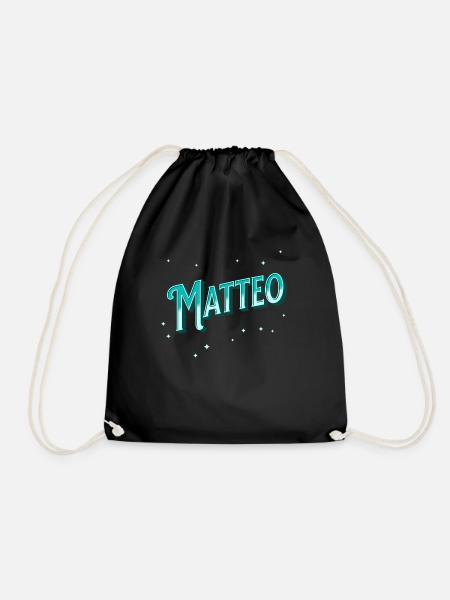 Matteo Namen personalisiert - Turnbeutel - Schwarz