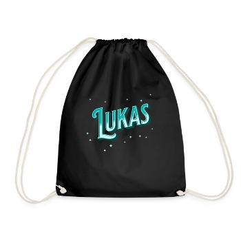 Le nom de Lukas personnalisé - Sac de sport léger - noir - Devant