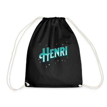 Henri names personalized - Drawstring Bag - black - Front
