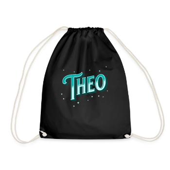 Theo name personalized - Drawstring Bag - black - Front