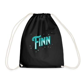 Finn Namen personalisiert - Turnbeutel - Schwarz - Vorne