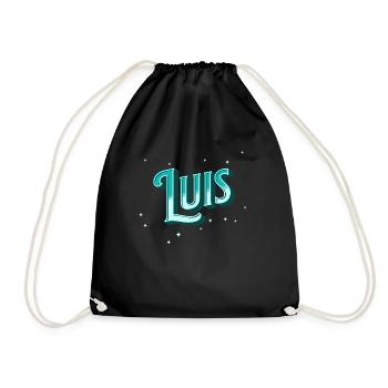 Luis name personalized - Drawstring Bag - black - Front