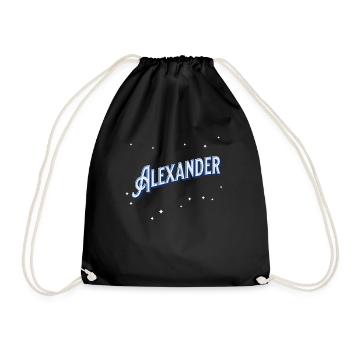 Alexander Namen personalisiert - Turnbeutel - Schwarz - Vorne