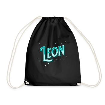 Leon names personalized - Drawstring Bag - black - Front