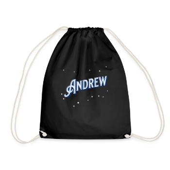 Andrew Namen personalisiert - Turnbeutel - Schwarz - Vorne